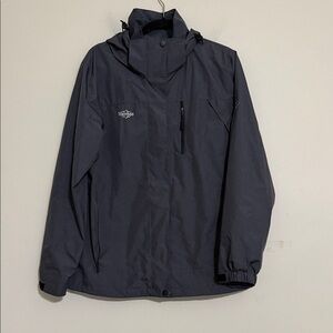 Wantdo Men's gray Jacket rain windbreaker M hooded full zip outdoor camp hiking